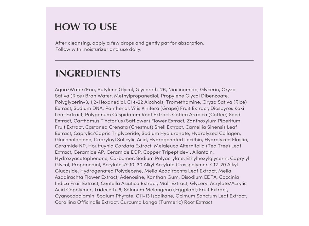 Equal Berry Purple PDRN Pore Minimizing Serum - Vegan Collagen & Peptides for Pore Refining & Skin Elasticity with Niacinamide & CICA Exosome for Calming Korean Glass Skin 1.01 FL OZ /30ml EQQUALBERRY