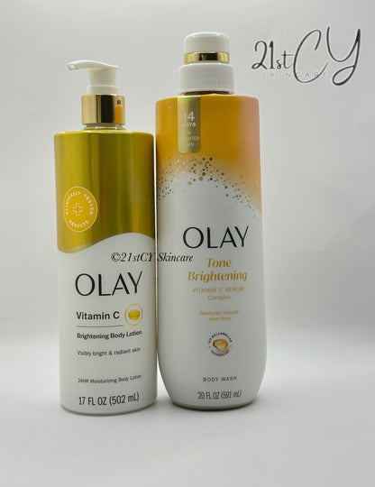 OLAY Vitamin C Body Wash & Lotion -591ML & 502ML OLAY