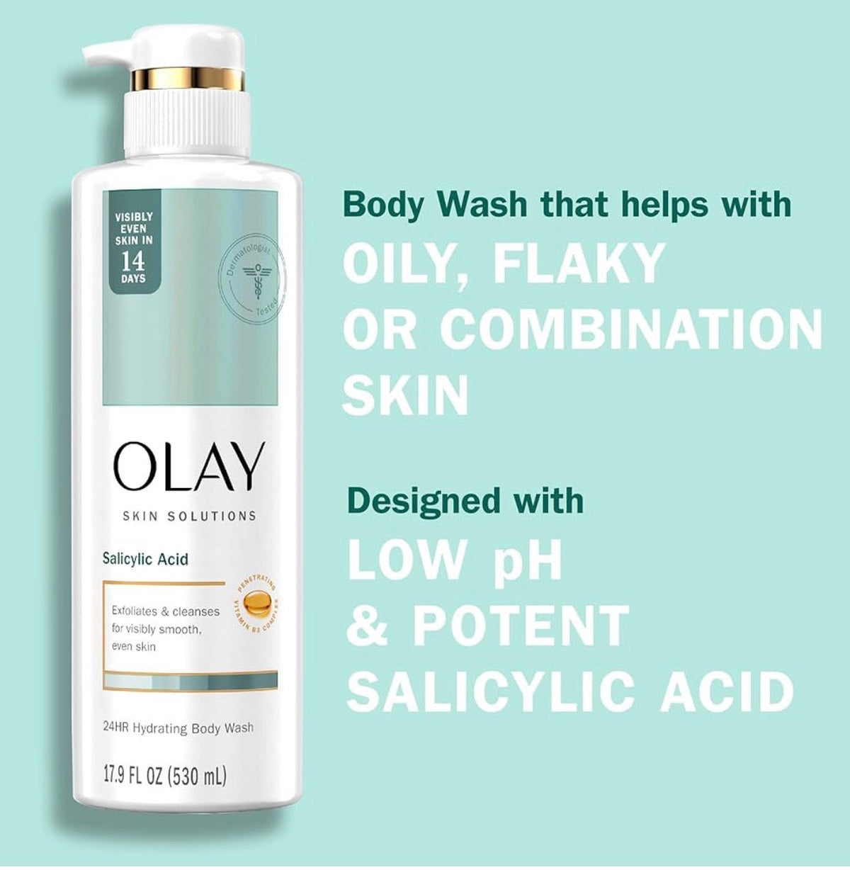 Olay Skin Solutions Hydrating Body Wash for Women with Salicylic Acid 530ml OLAY