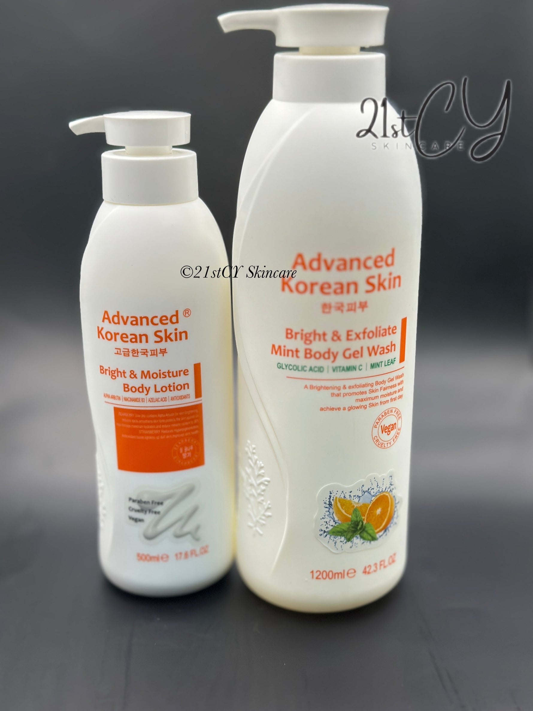Advanced Korean Body Lotion & Gel Wash 1200ml & 500ml (A pack of 2) Advanced Korean