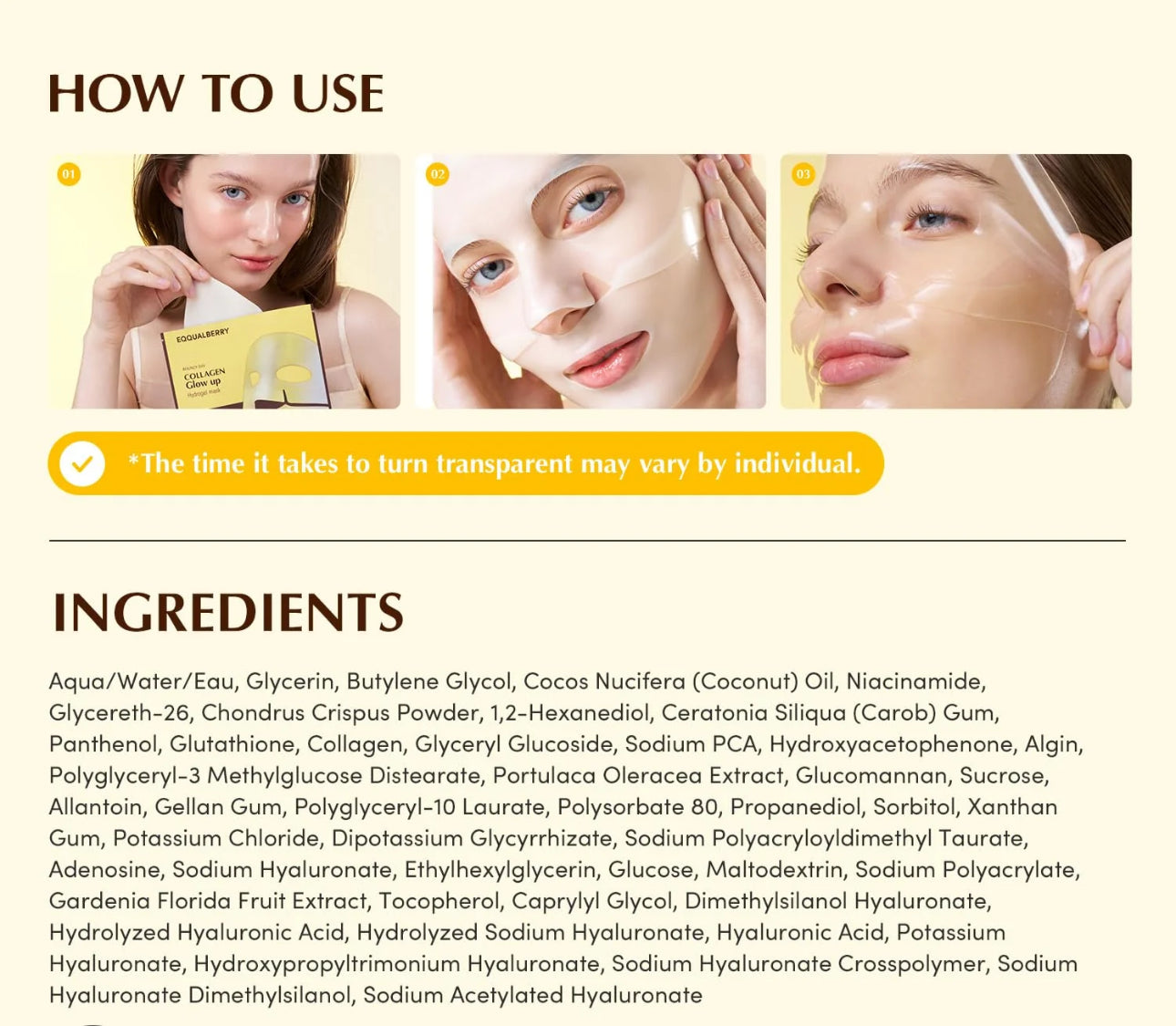 EQQUALBERRY PDRN Collagen Hydrogel Face Masks EQQUALBERRY