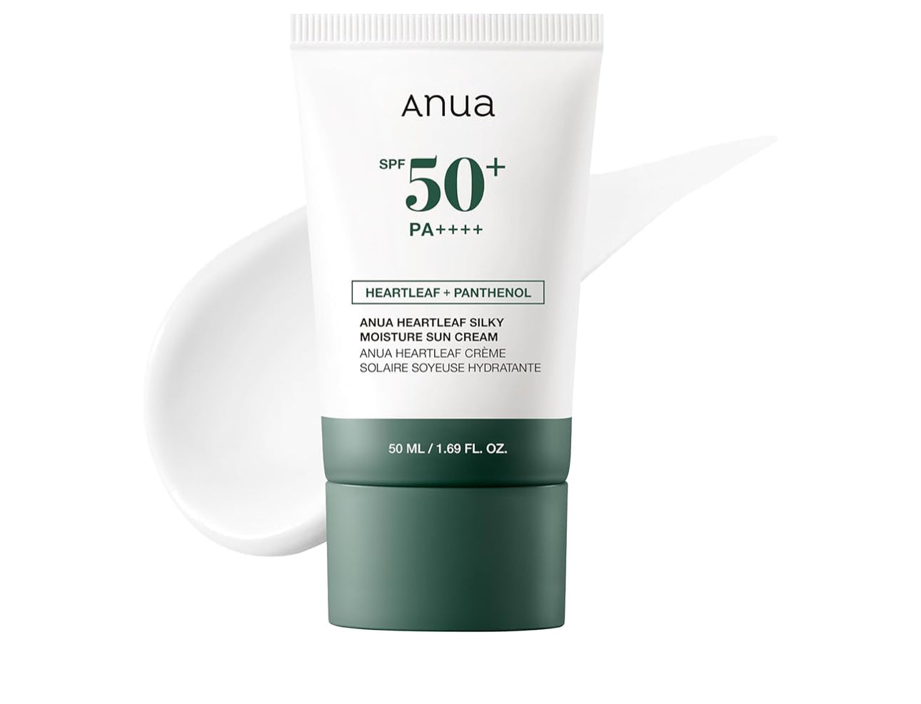 ANUA Heartleaf Silky Moisture Sun Cream SPF 50 PA++++Sunscreen 50ml ANUA
