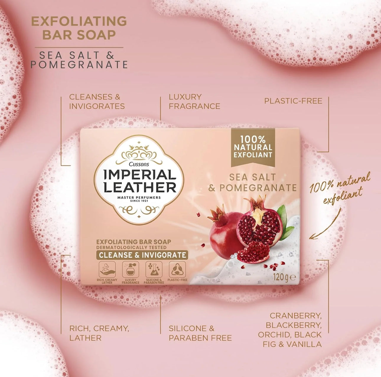 Imperial leather Exfoliating Bar Soaps 120g Imperial Leather