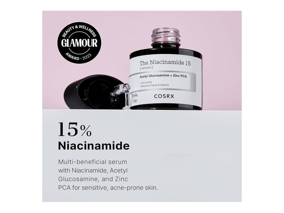 COSRX Niacinamide 15% Face Serum, Minimizing Pores & Sebums, Blemish Treatments for Discoloration, Dark Spots, Enlarged Pores, Anti-aging, 20 ml, Cosrx