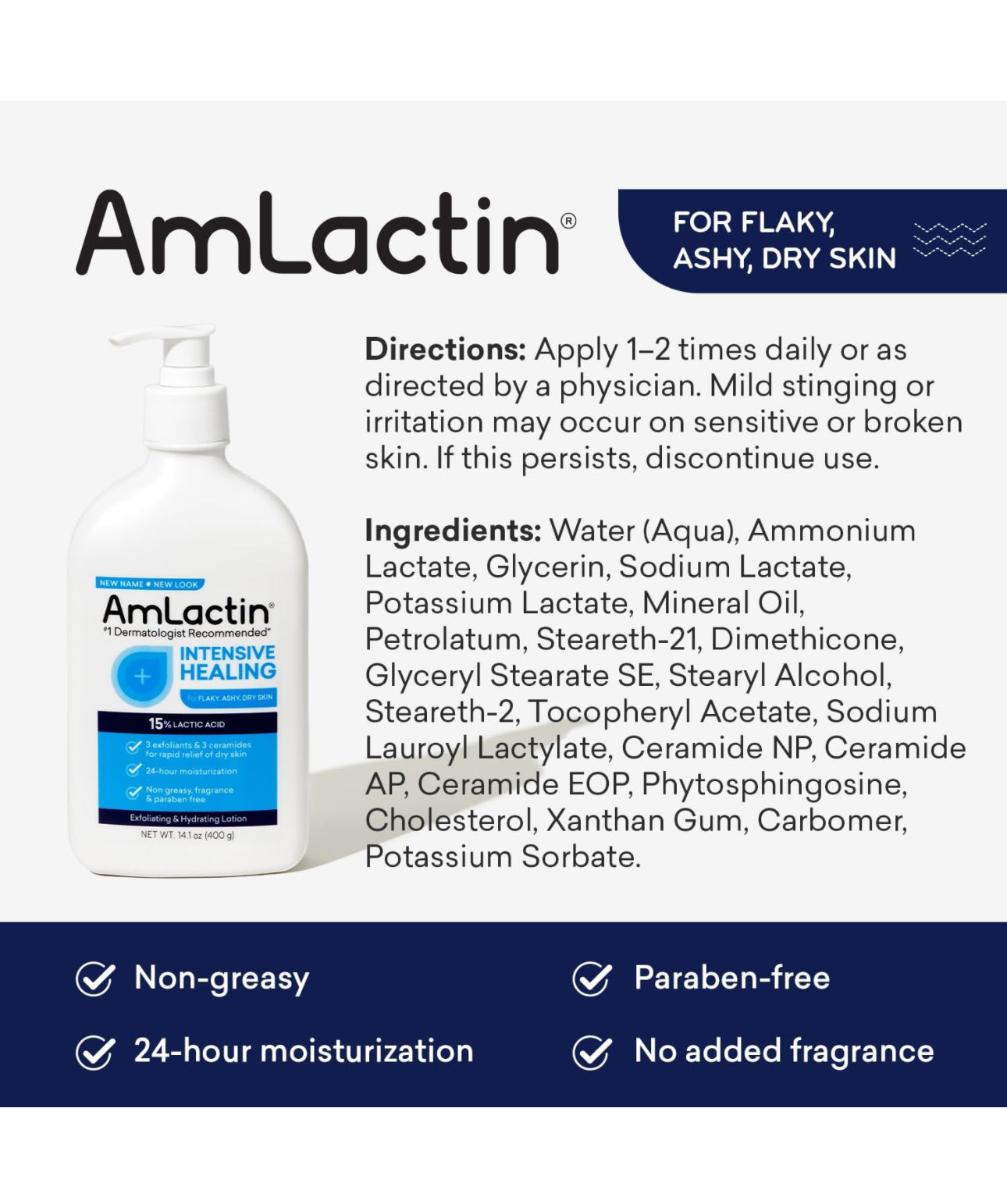 AmLactin Intensive Healing Body Lotion for Dry Skin