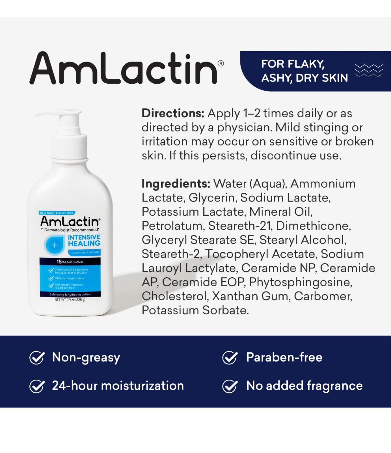 AmLactin Intensive Healing Body Lotion for Dry Skin