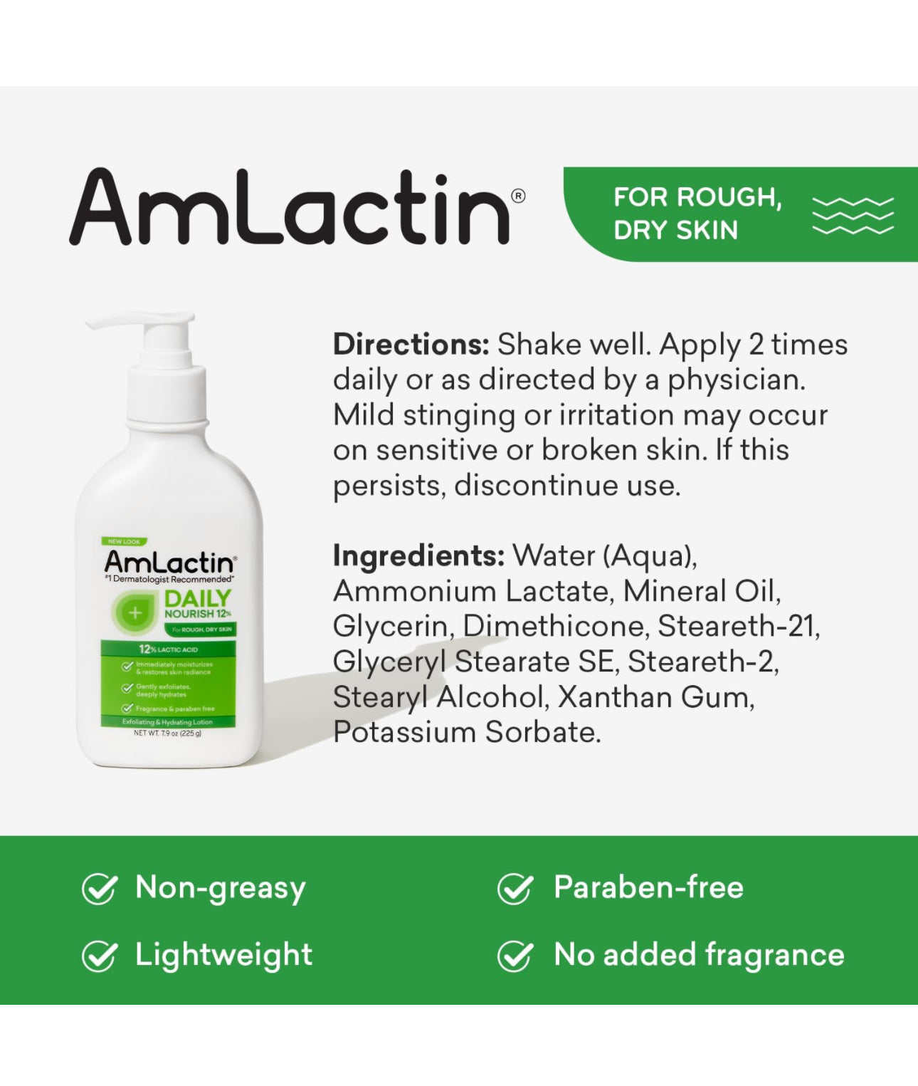 AmLactin Daily Nourish Body Lotion with 12% Lactic Acid .