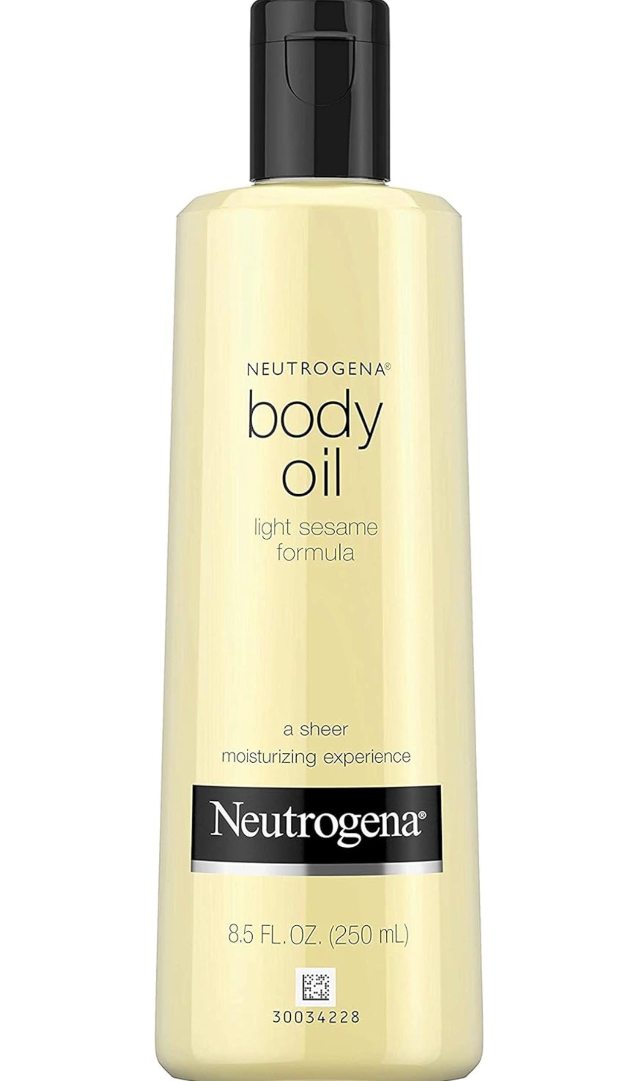 Neutrogena Body Oil Light Sesame Formula, Dry Skin Moisturizer & Hydrating Body Massage Oil, for Radiant & Healthy Looking Glow, Nourishing Bath Oil for Sheer Moisture, 8.5 fl oz / 250ml