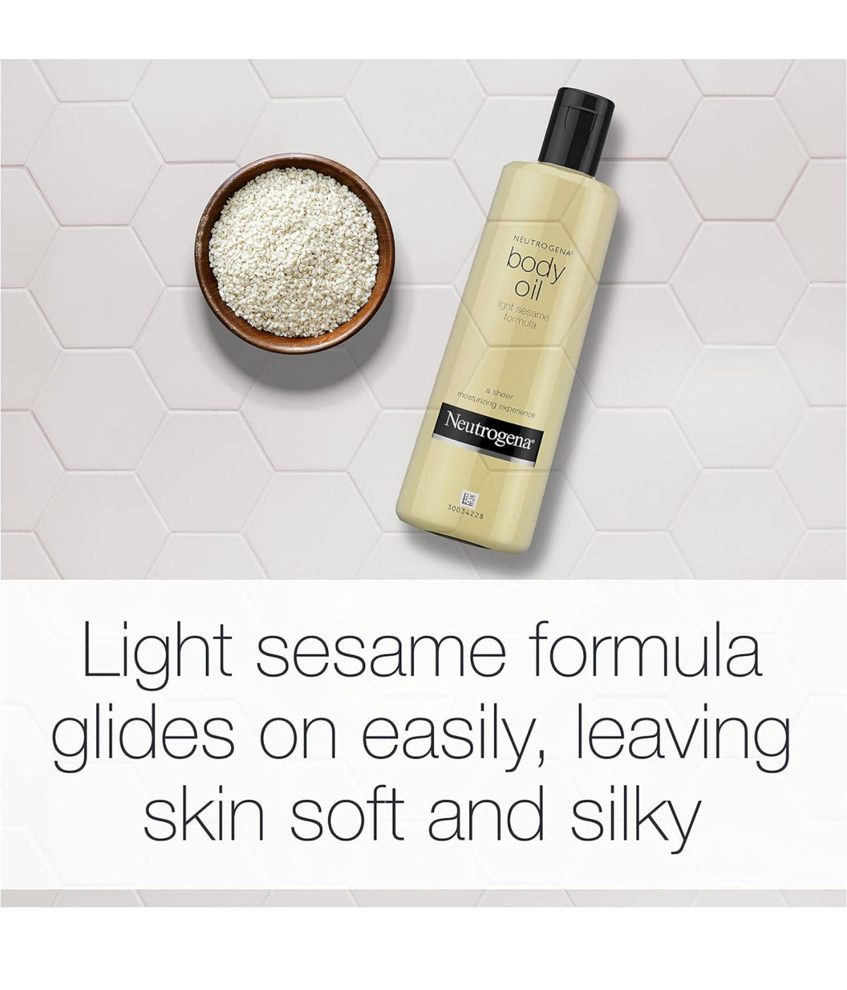 Neutrogena Body Oil Light Sesame Formula, Dry Skin Moisturizer & Hydrating Body Massage Oil, 8.5 fl oz / 250ml 21stCY