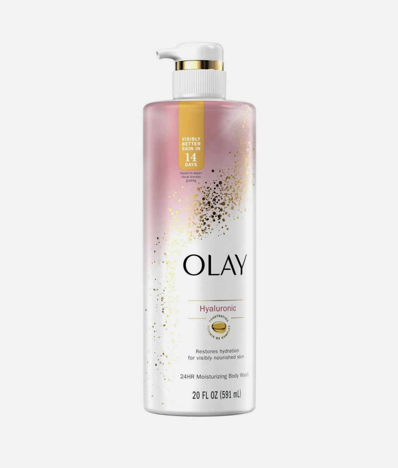 Olay Cleansing & Nourishing Body Wash for Women with Hyaluronic Acid & Vitamin B3 Complex, Long Lasting Hydration, 20 fl oz/591ml.