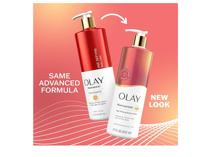 Olay Age Defying & Hydrating Body Lotion for Women with Niacinamide, 24hr Moisturizing, Vitamin E & Vitamin B3 Complex, Fast Absorbing Formula, 17 fl oz/502ML.