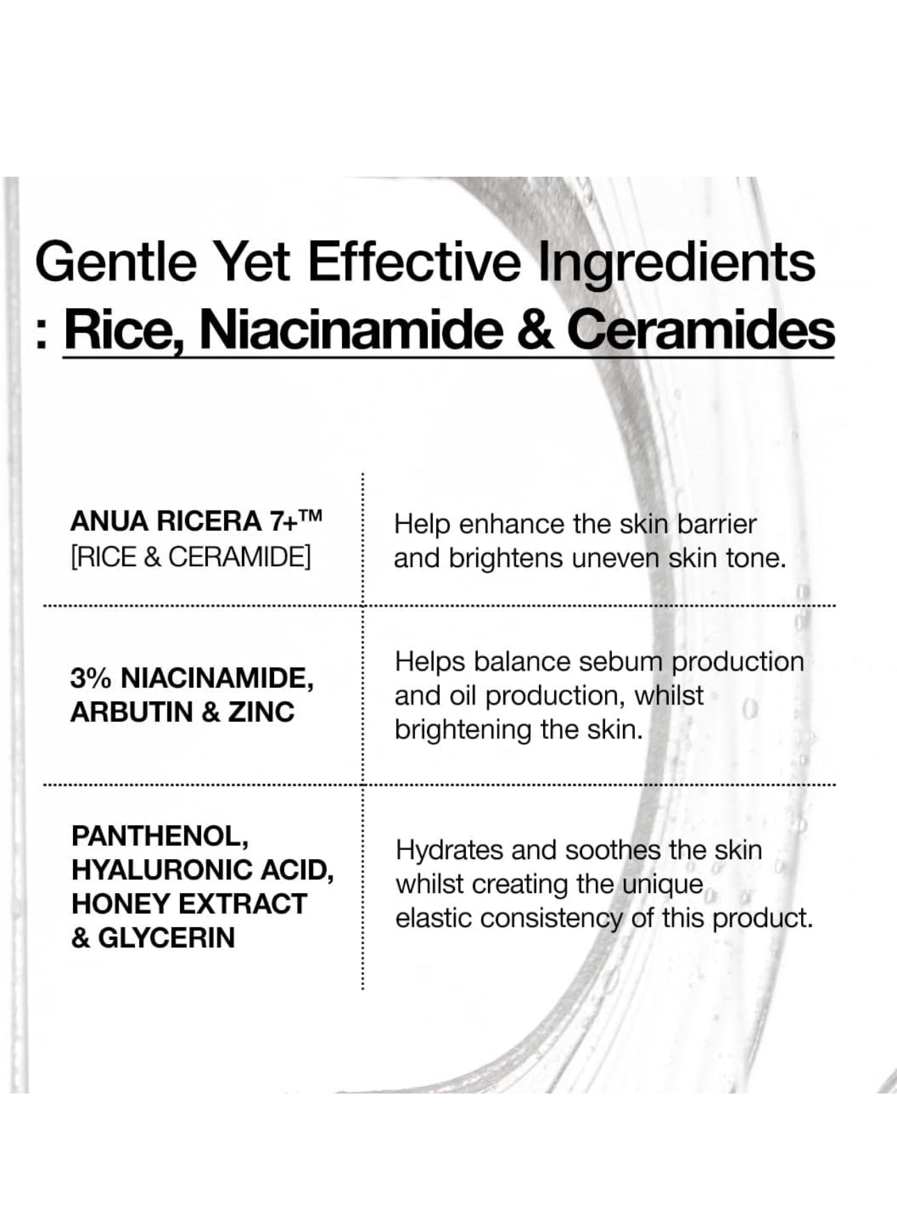 ANUA RICE CERAMIDE 7 HYDRATING BARRIER SERUM, Brightening, Hydrating Serum for Face, Rice, Hyaluronic Acid, Niacinamide, Fragrance-free, Non comodogenic, Glass Skin, Korean Skin Care, 50ml/1.69fl.oz.