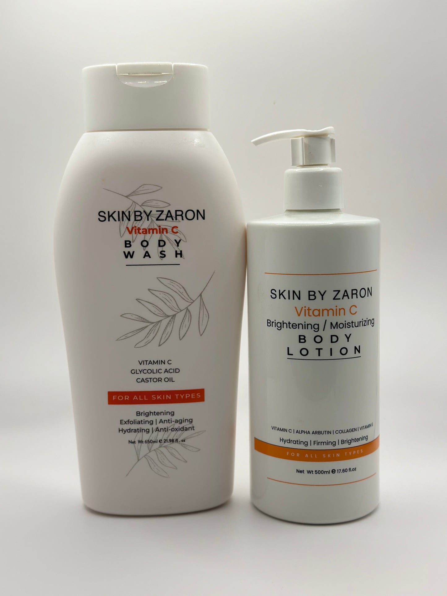 Skin by Zaron - Vitamin C Body Lotion & Body Wash - 500ml & 650ml