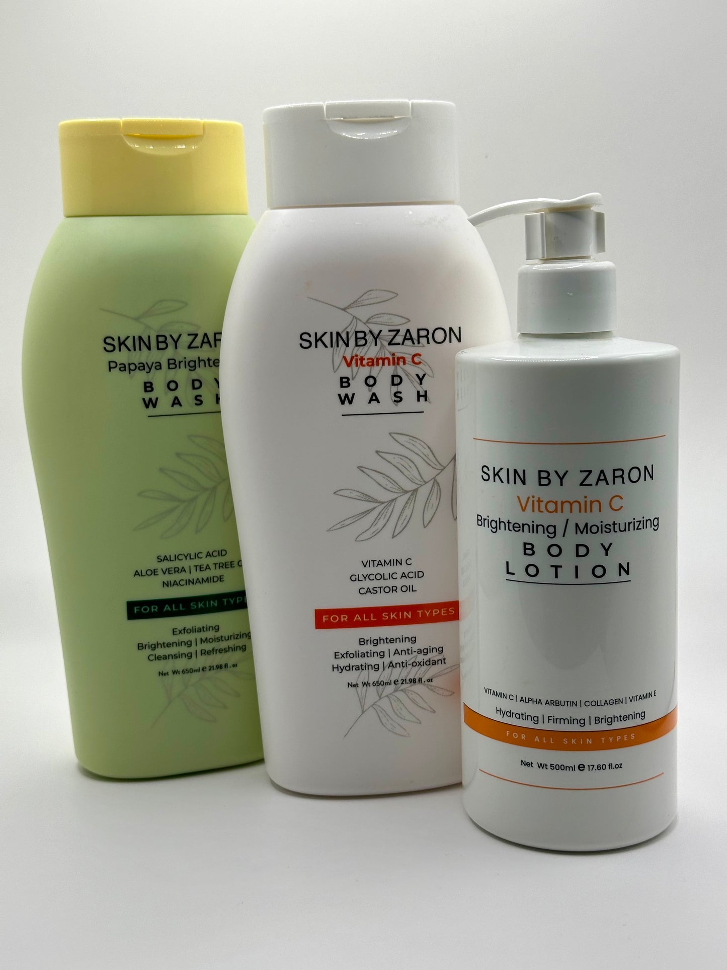 Skin by Zaron - Vitamin C Body Lotion & Body Wash - 500ml & 650ml