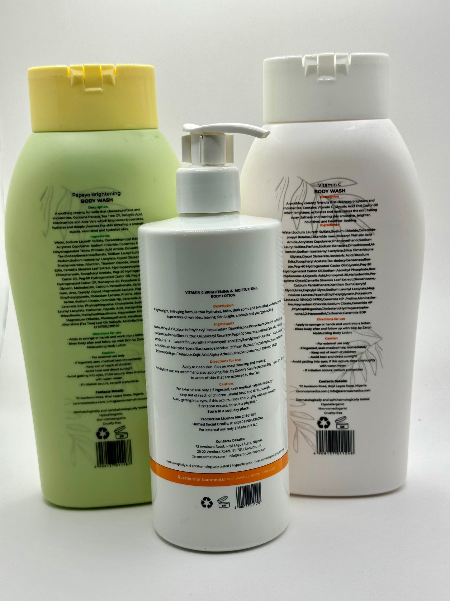 Skin by Zaron - Vitamin C Body Lotion & Body Wash - 500ml & 650ml