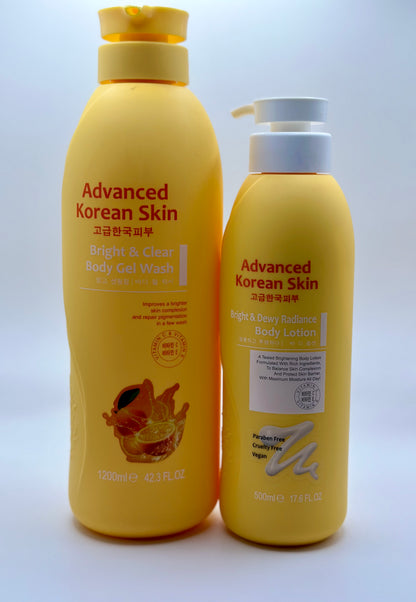 Advanced Korea Skin Bright & Clear Body Gel Wash & Lotion -1200ml & 500ml