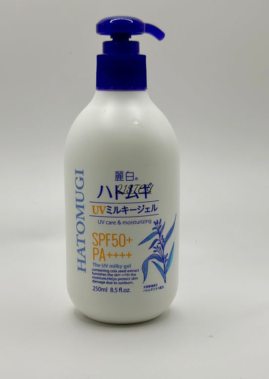 KUMANO Reihaku Hatomugi UV Milky Gel 250ml coixseed SPF50+ PA++++ moisturizing 21stCY