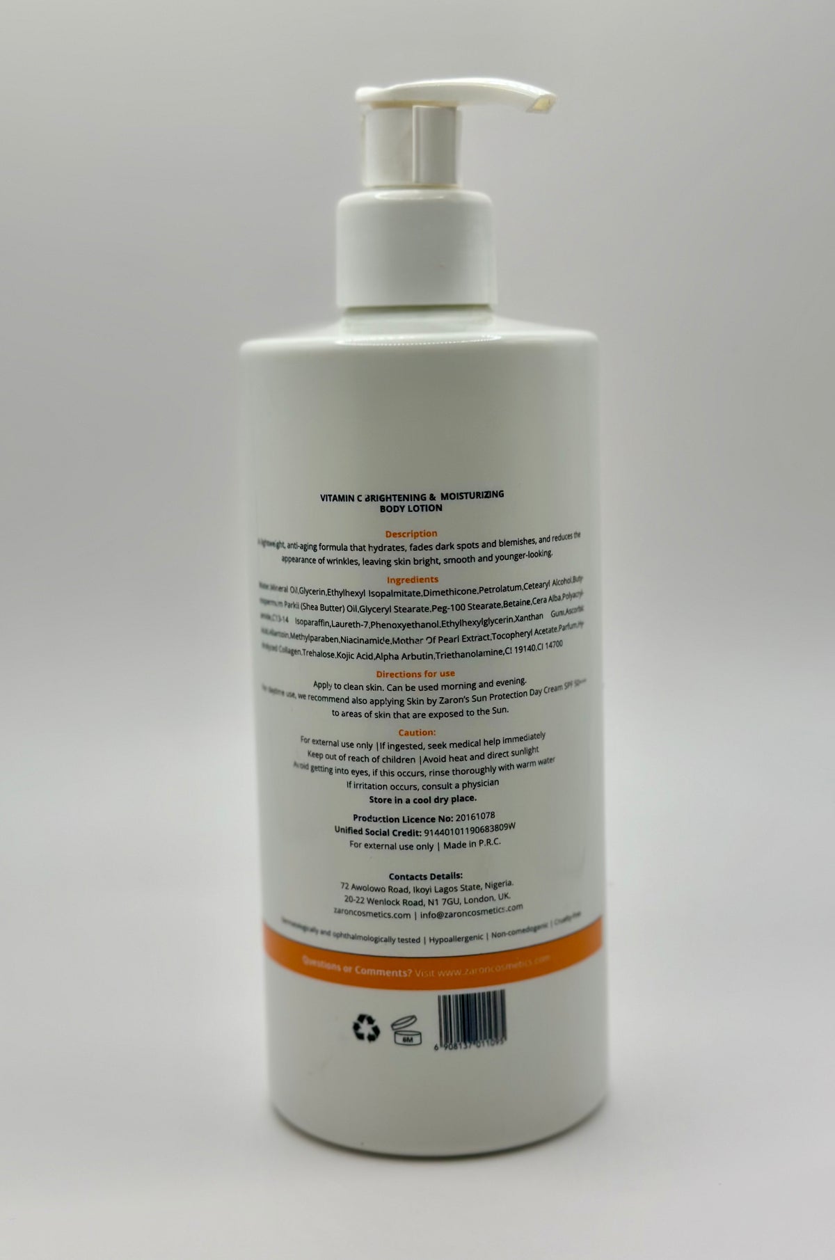 Skin by Zaron - Vitamin C Body Lotion & Body Wash - 500ml & 650ml Skin By Zaron