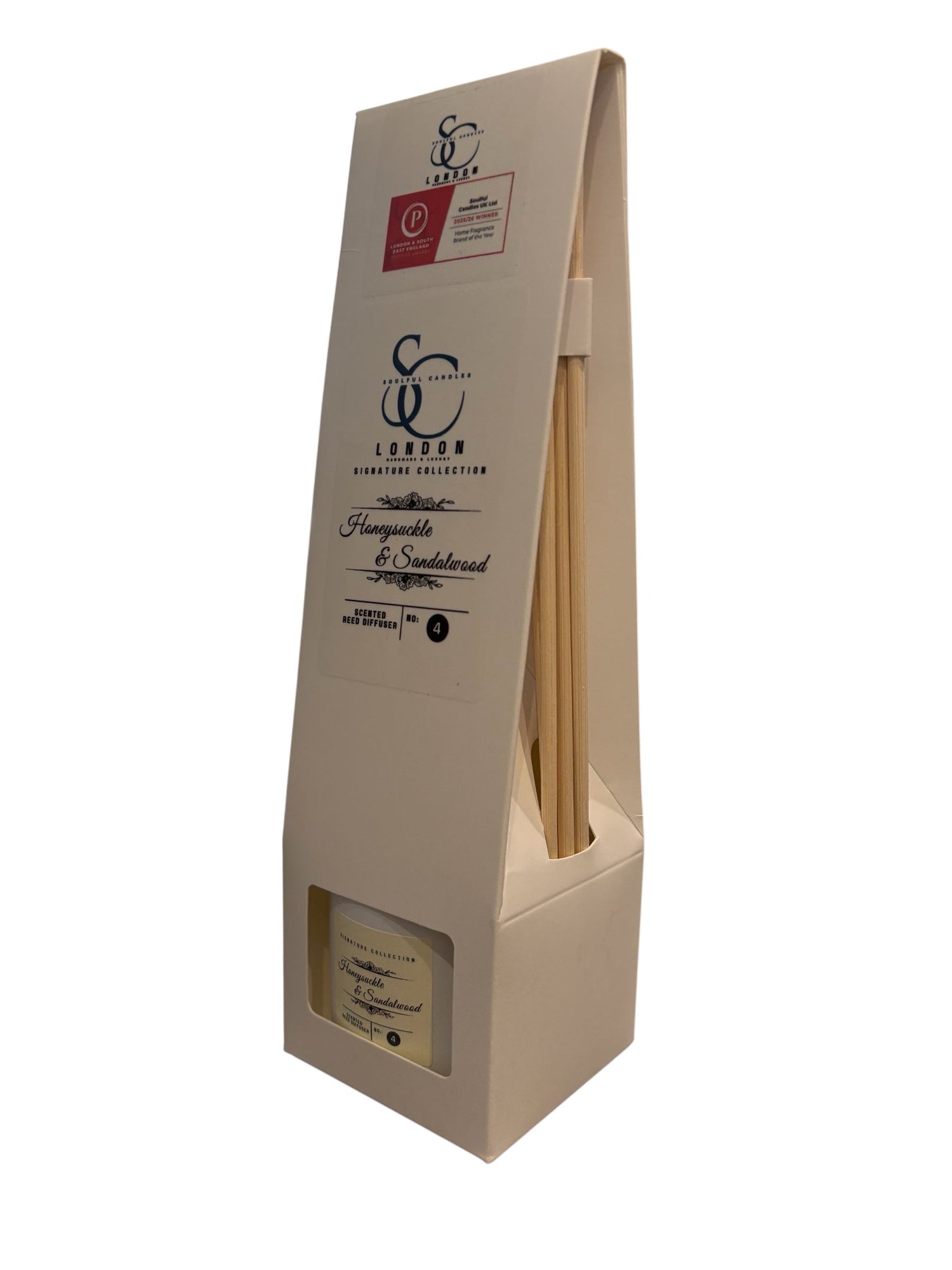 Honeysuckle & Sandalwood Reed Diffuser (100ml) – Warm, Long‑Lasting Floral Woods Soulful Candles Uk