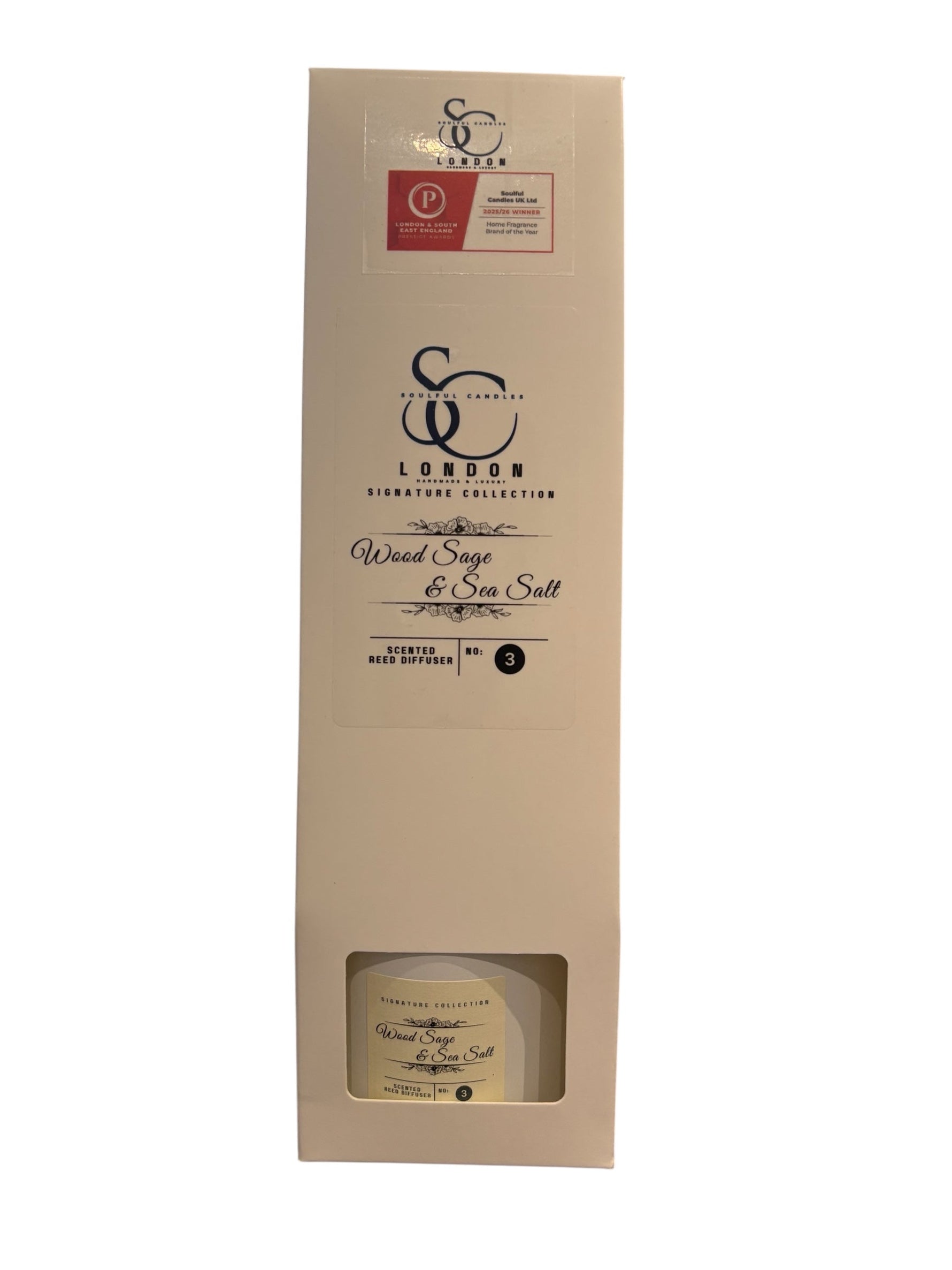 Wood Sage & Sea Salt Reed Diffuser (100ml) – Clean, Coastal Calm Soulful Candles Uk