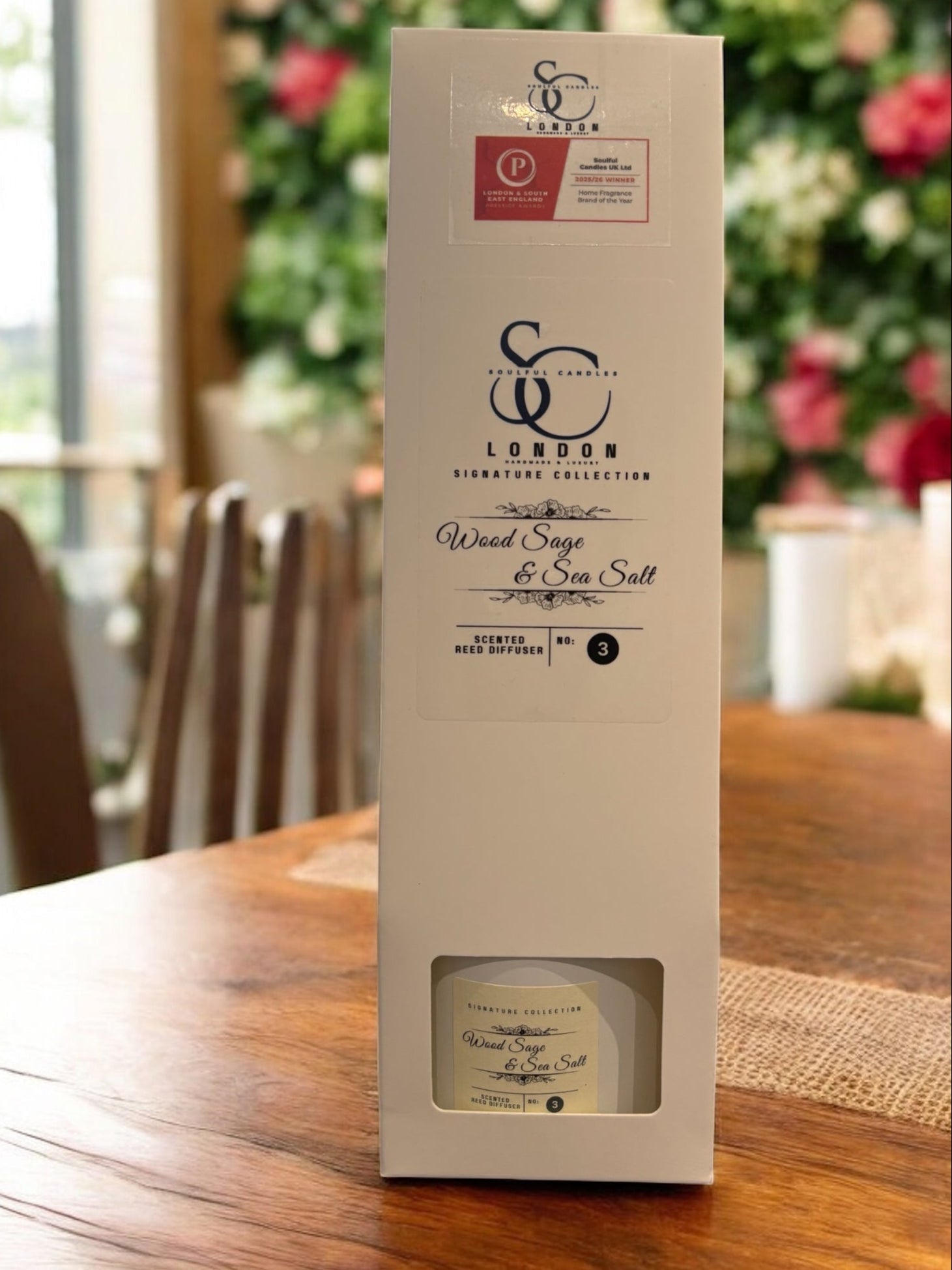 Wood Sage & Sea Salt Reed Diffuser (100ml) – Clean, Coastal Calm Soulful Candles Uk