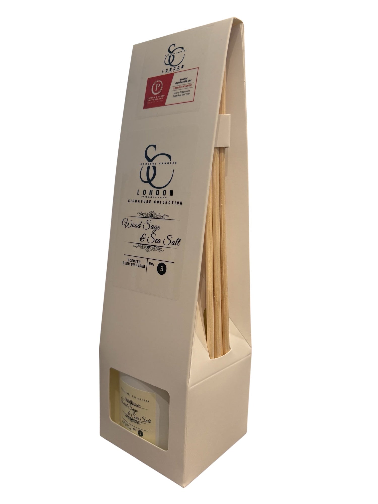 Wood Sage & Sea Salt Reed Diffuser (100ml) – Clean, Coastal Calm Soulful Candles Uk