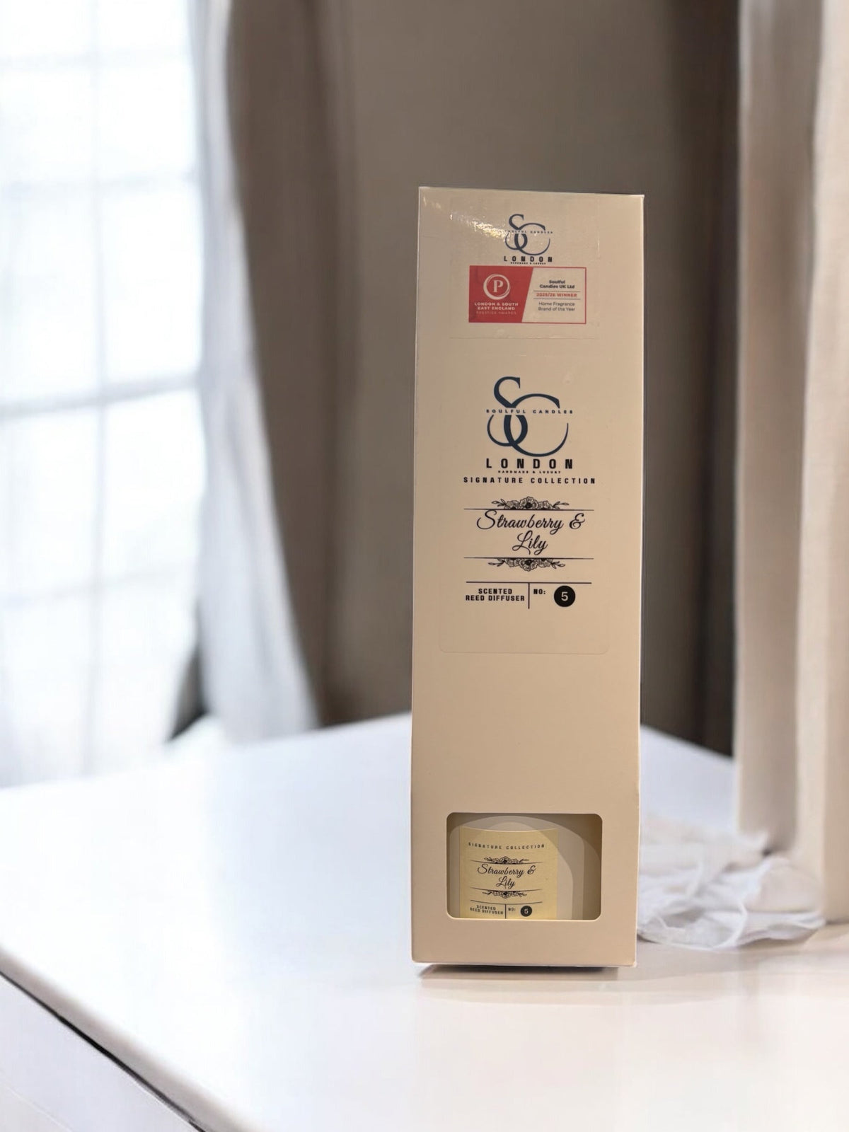 Strawberry & Lily 100ml Reed Diffuser | Elegant Floral Scent Soulful Candles Uk