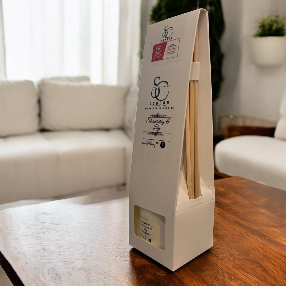 Strawberry & Lily 100ml Reed Diffuser | Elegant Floral Scent Soulful Candles Uk