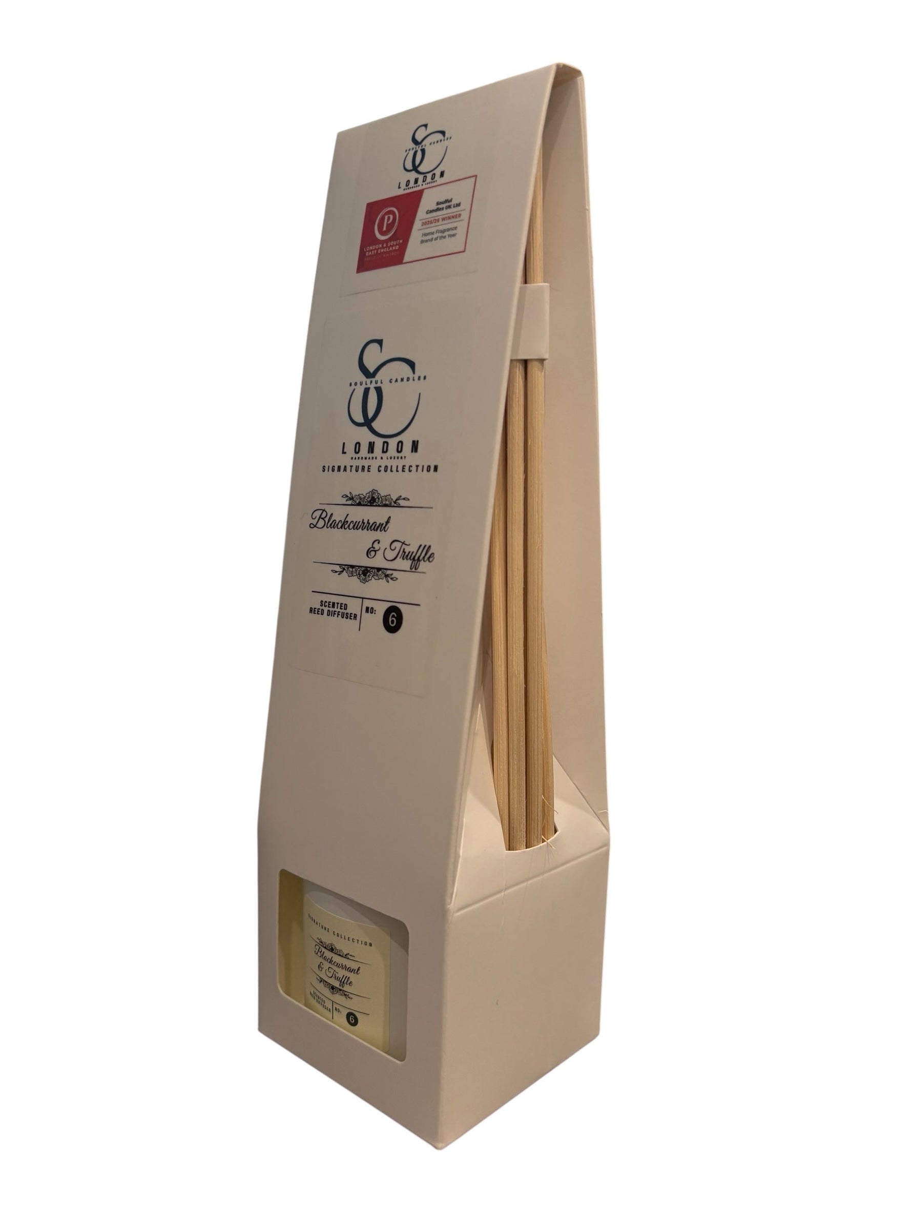 Blackcurrant & Truffle 100ml Reed Diffuser | Luxury Decadent Long-Lasting Fragrance Soulful Candles Uk