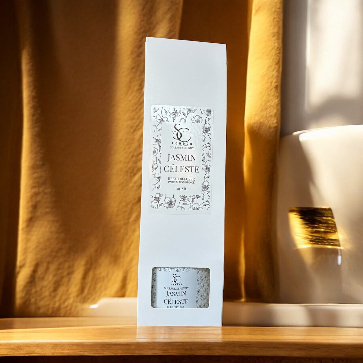 Soulful Serenity Range – Jasmin Céleste 100ml Reed Diffuser Soulful Candles Uk