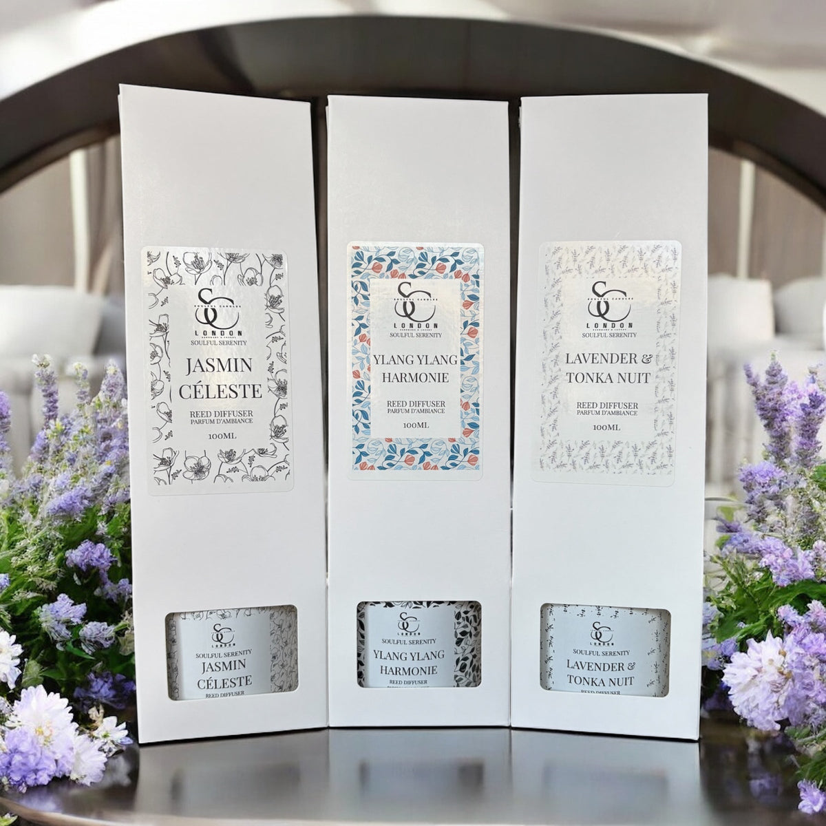 Soulful Serenity Range – Jasmin Céleste 100ml Reed Diffuser Soulful Candles Uk