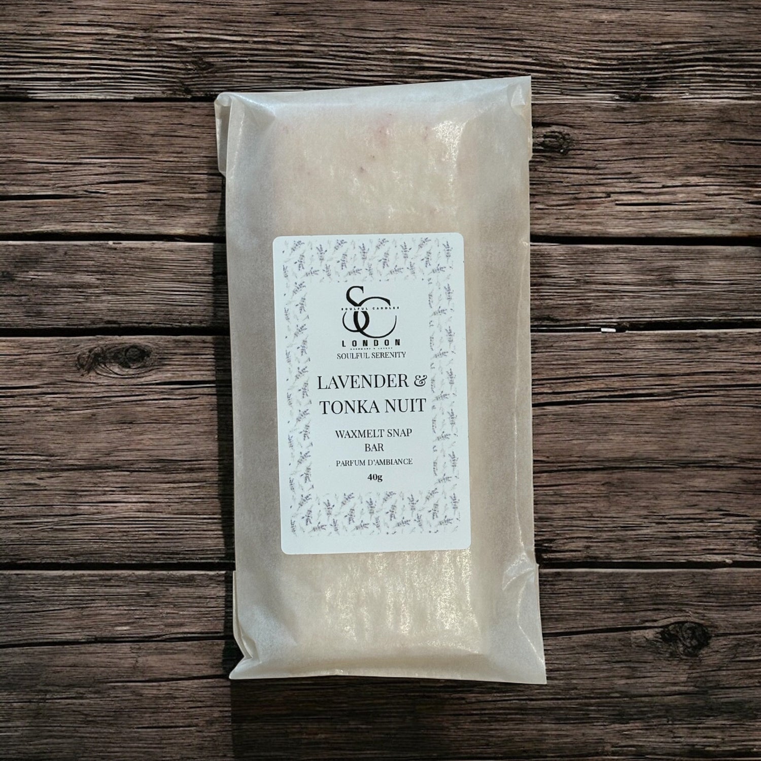 Lavender & Tonka Nuit Wax Melt Snap Bar (40g) – Soulful Serenity Range Soulful Candles Uk
