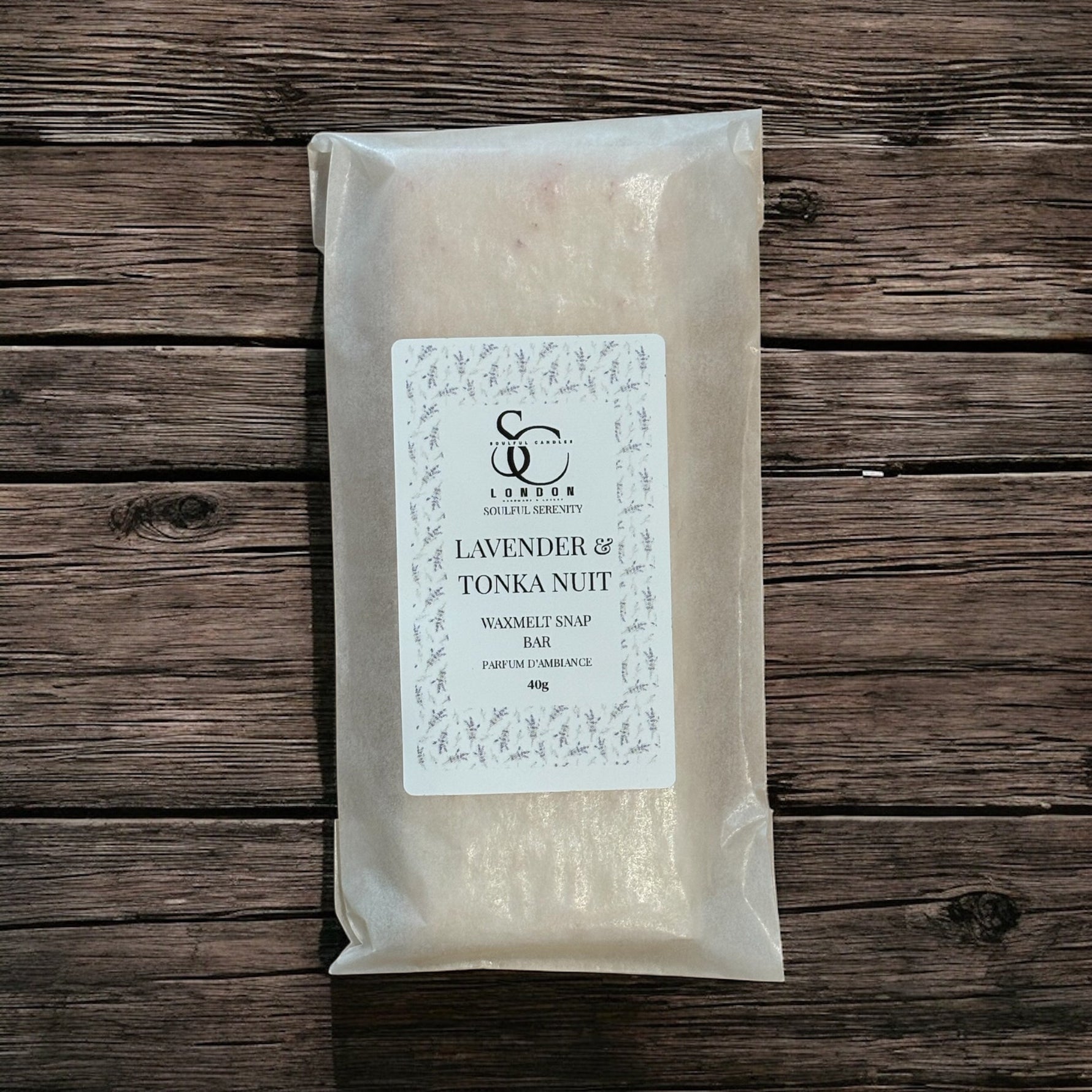 Lavender & Tonka Nuit Wax Melt Snap Bar (40g) – Soulful Serenity Range Soulful Candles Uk