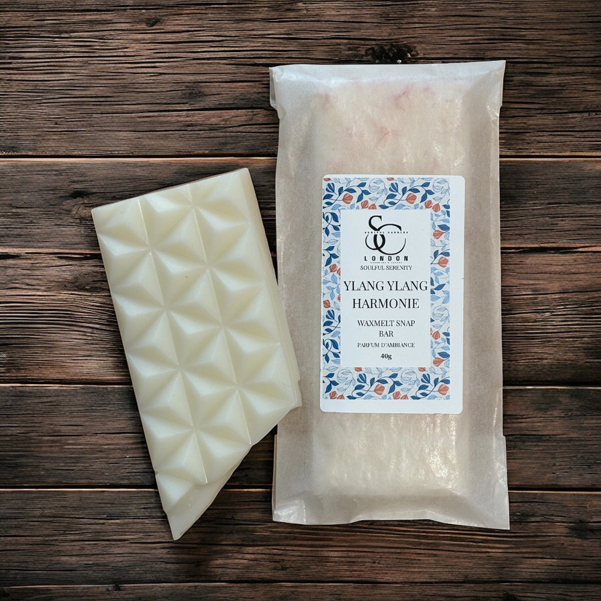 Ylang Ylang Harmonie Wax Melt Snap Bar (40g) – Soulful Serenity Range Soulful Candles Uk