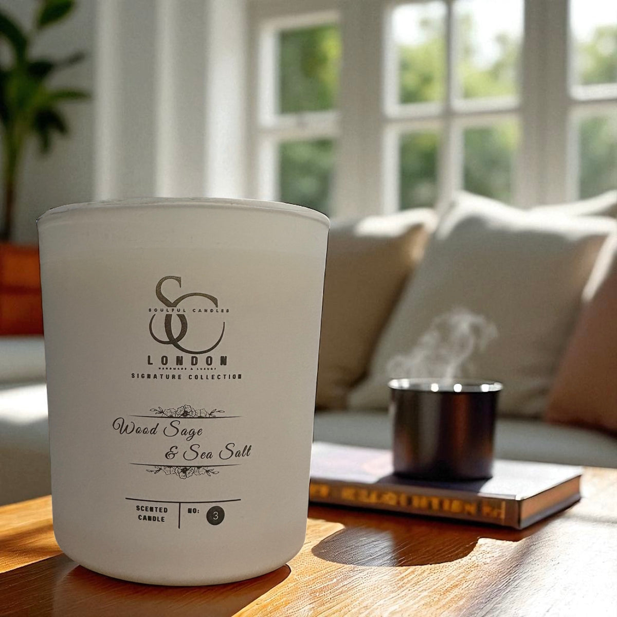 Wood Sage & Sea Salt: Inspired by coastal breezes, the freshness of sage with the crispness of sea salt. Soulful Candles Uk