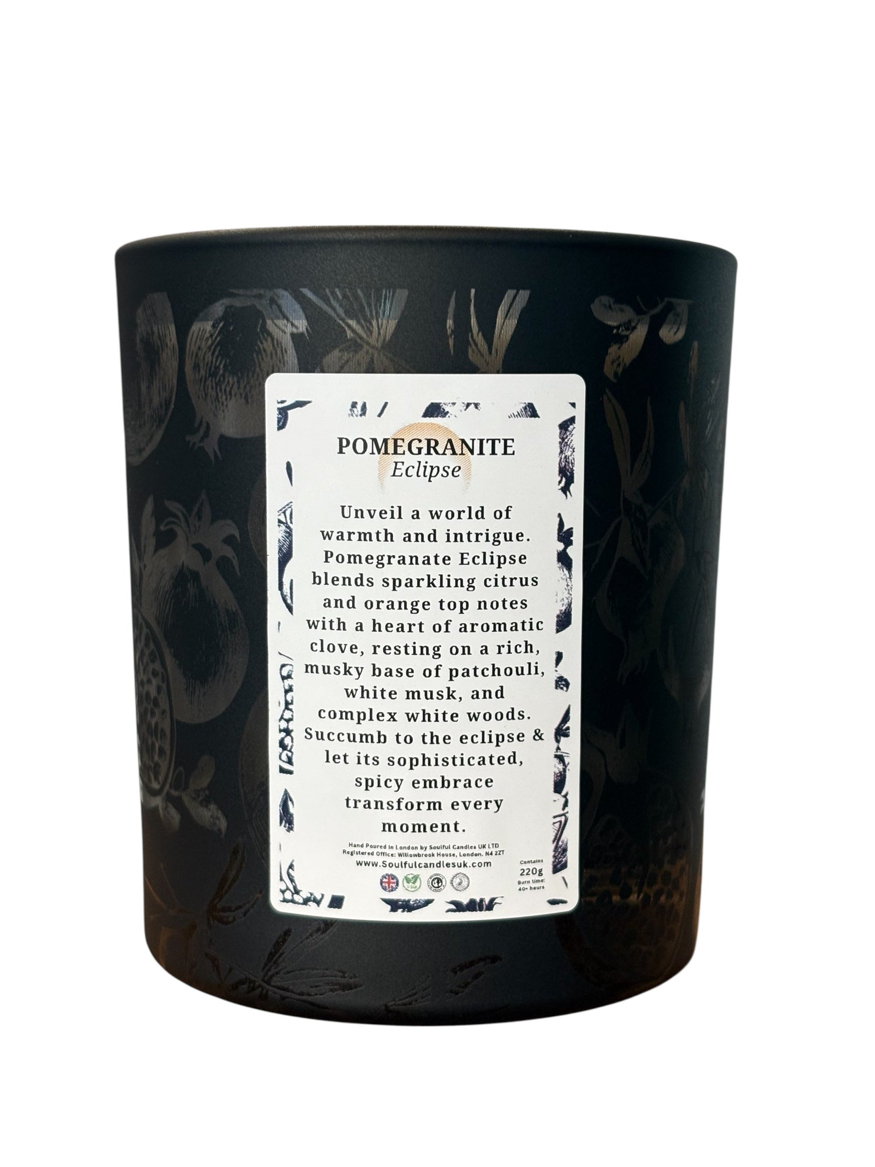 PomegraNite Eclipse 30cl Luxury Scented Candle Soulful Candles Uk
