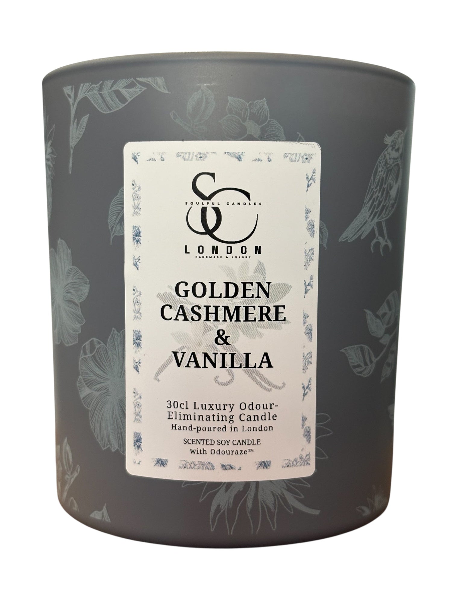 Golden Cashmere & Vanilla – 30cl Odour Neutralising Candle Soulful Candles Uk