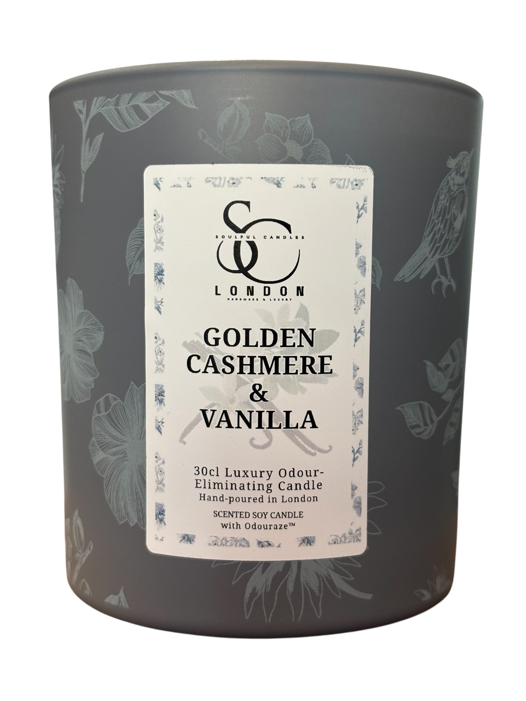 Golden Cashmere & Vanilla – 30cl Odour Neutralising Candle Soulful Candles Uk
