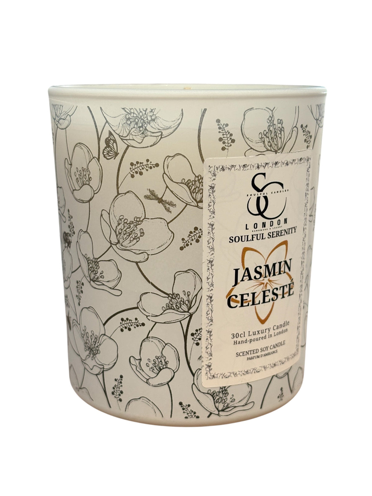 Jasmine Céleste – Soulful Serenity 30cl Soy Wax Therapy Candle Soulful Candles Uk
