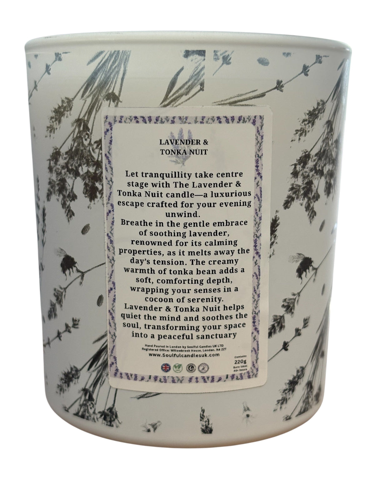 Lavender & Tonka Candle (30cl) – Soulful Serenity | Luxury Soy Wax, 40–45 hr Burn Soulful Candles Uk