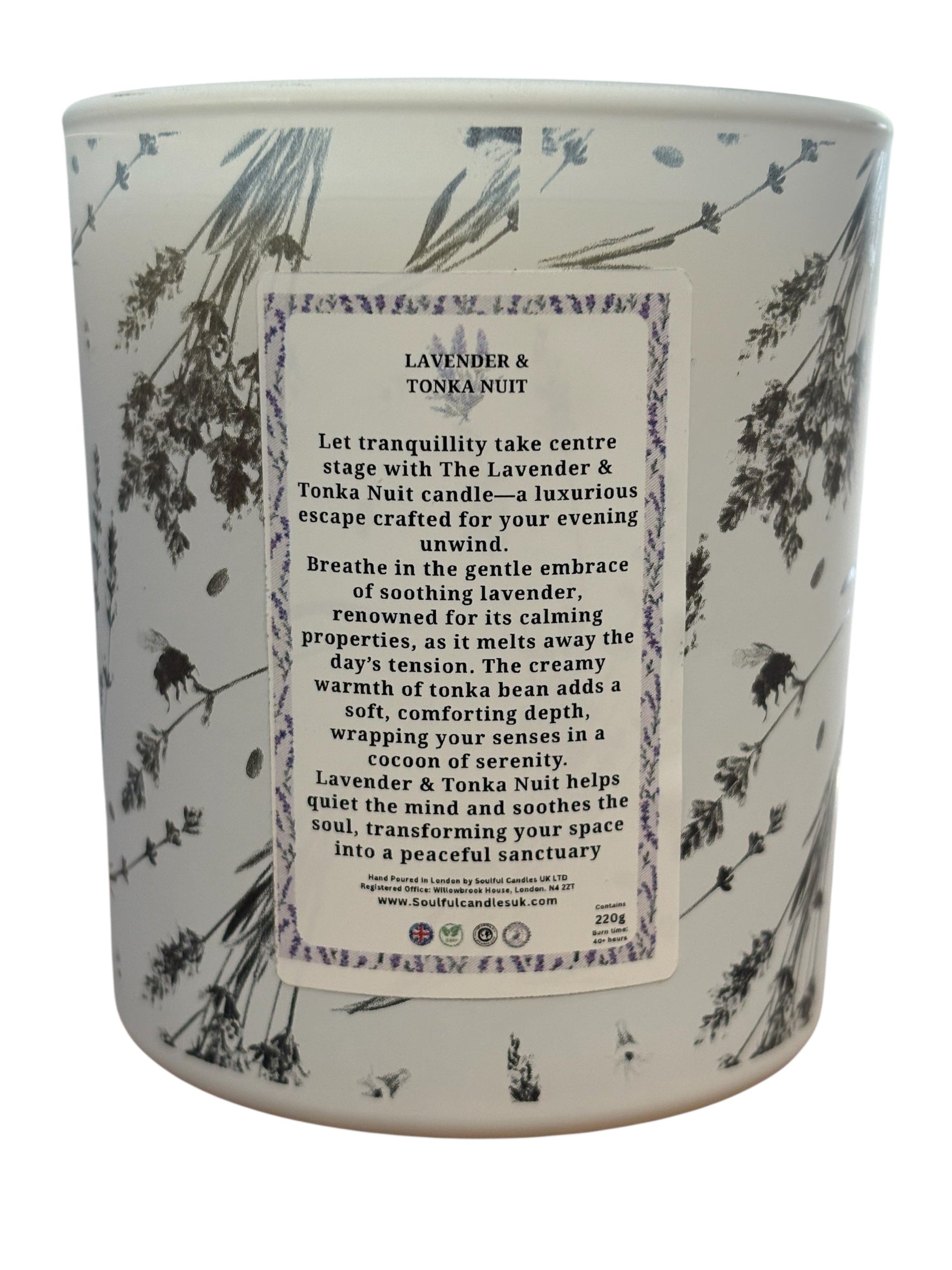Lavender & Tonka Candle (30cl) – Soulful Serenity | Luxury Soy Wax, 40–45 hr Burn Soulful Candles Uk