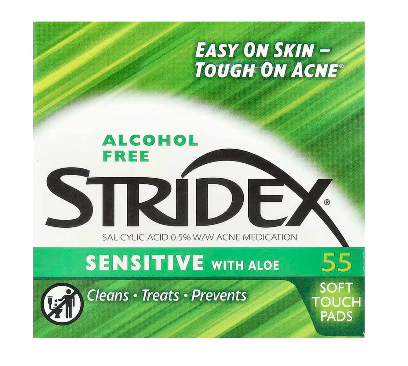 STRIDEX Acne Control Touch Pads | 55 PADS | XL Textured Dual 90 Pads .