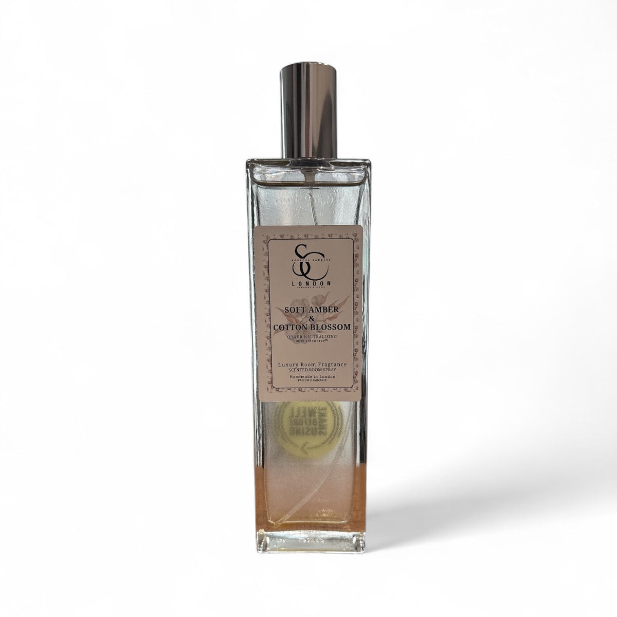 Soft Amber & Cotton Blossom Odour Eliminating Room Spray (Alcohol‑Free, Odouraze-Infused) – 100ml Soulful Candles Uk
