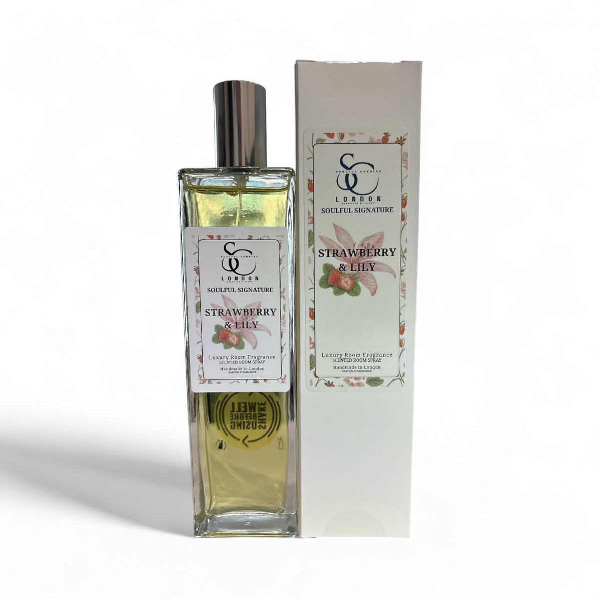 Strawberry & Lily Luxury Room Spray (Alcohol‑Free) – 100ml Soulful Candles Uk