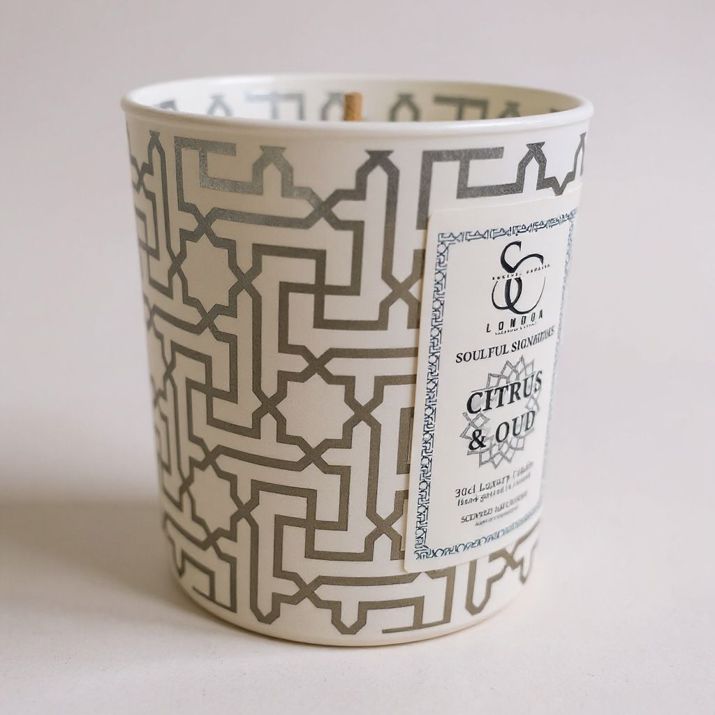 Citrus & Oud Luxury Soy Candle – 30cl Soulful Candles Uk