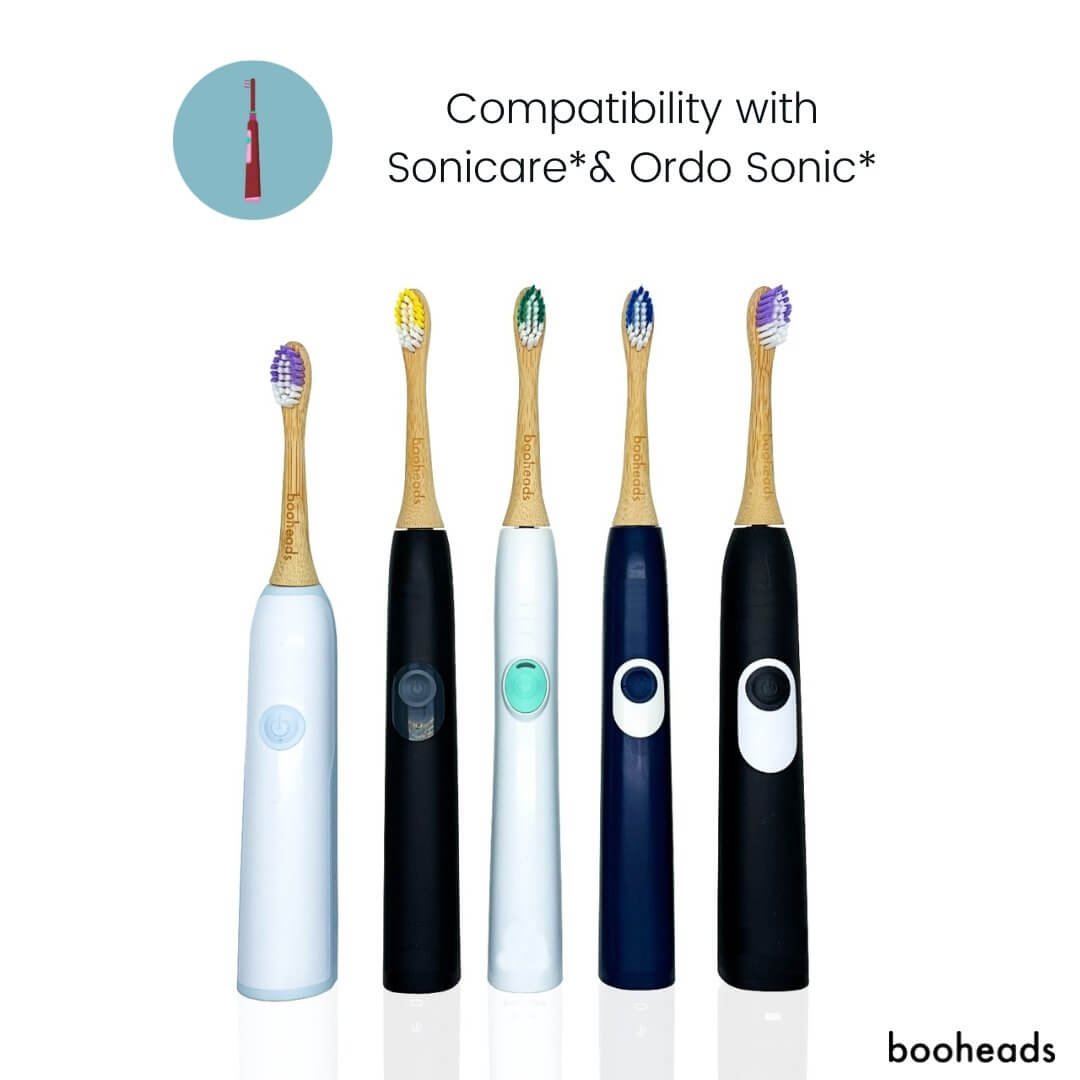 Soniboo - Bamboo Electric Toothbrush Heads Compatible with Sonicare* | Deep Clean 4PK PINK EDITION booheads