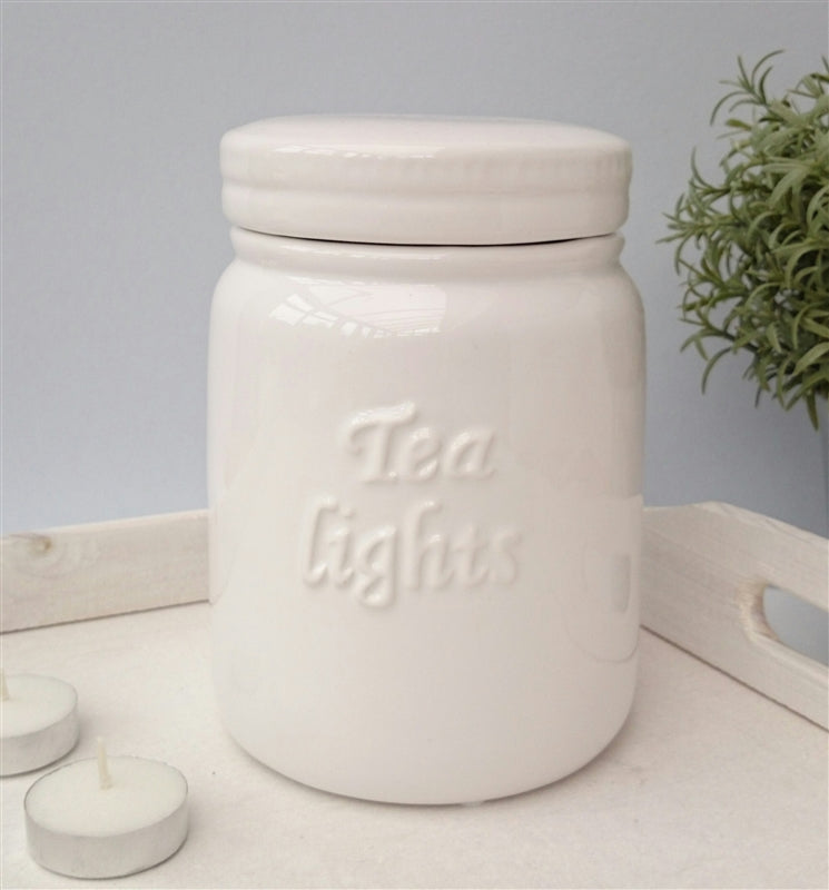Ceramic Tea Light Jar with Silicone seal Lid Soulful Candles Uk