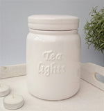 Ceramic Tea Light Jar with Silicone seal Lid Soulful Candles Uk
