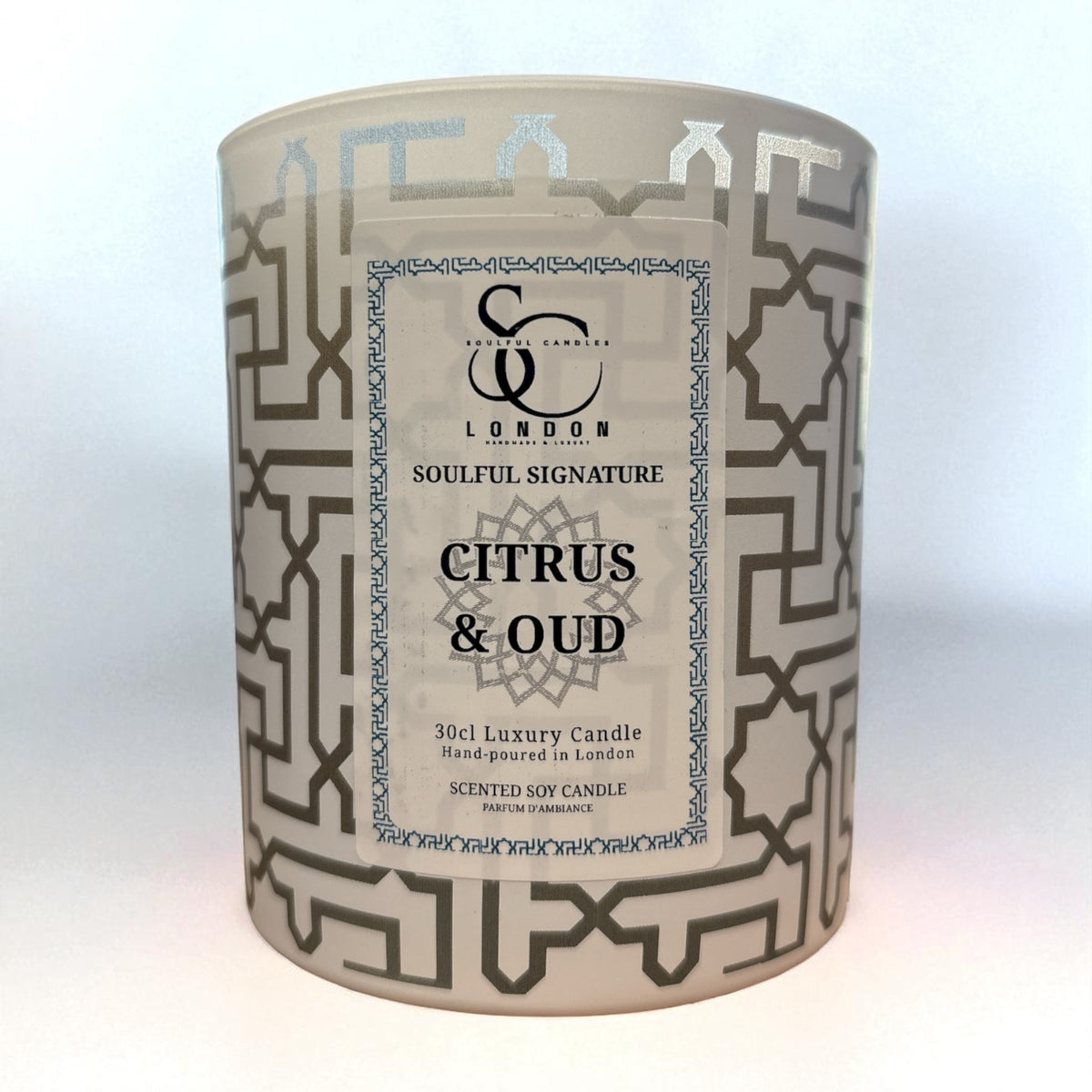 Citrus & Oud Luxury Soy Candle – 30cl Soulful Candles Uk