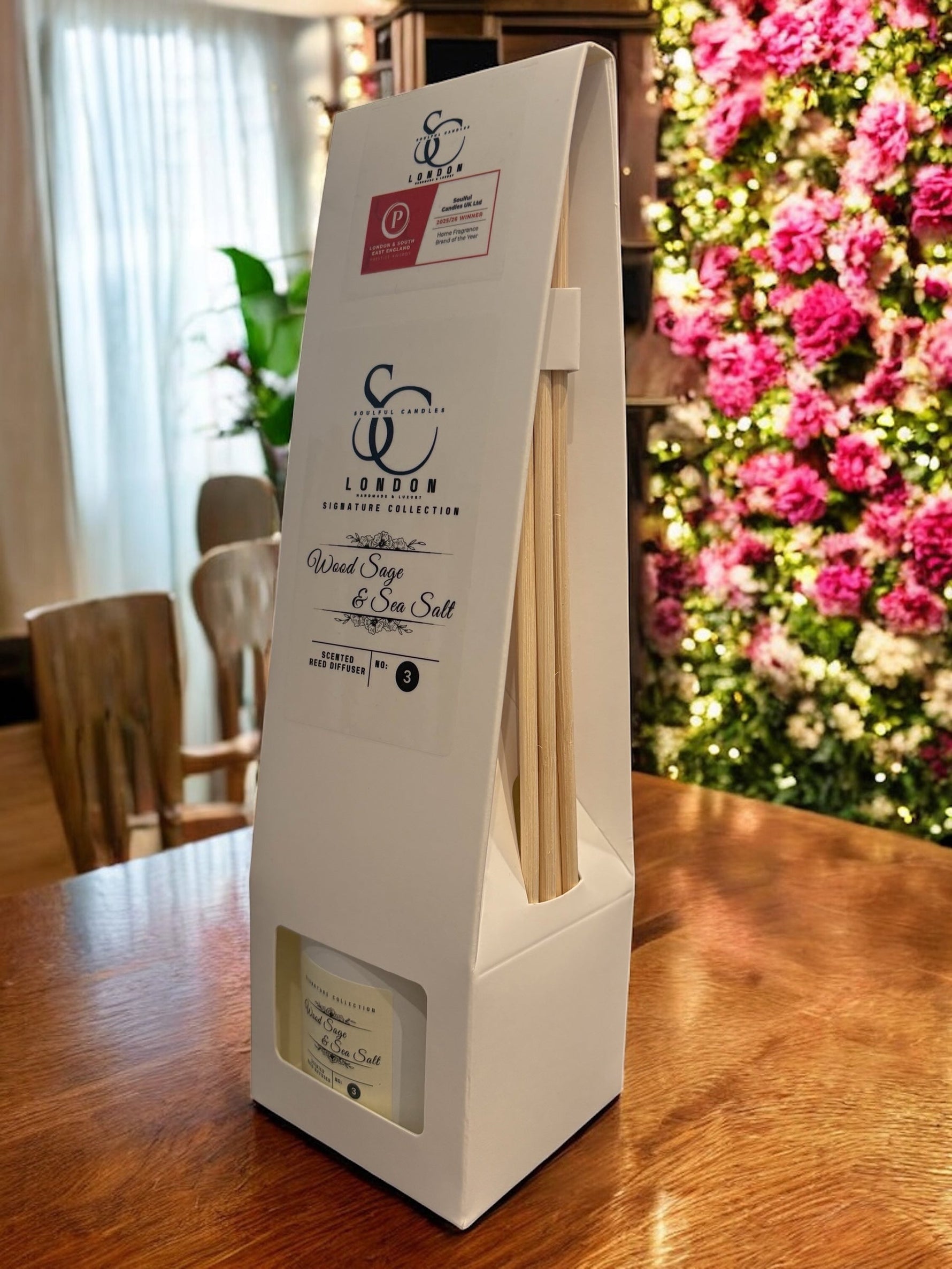 Wood Sage & Sea Salt Reed Diffuser (100ml) – Clean, Coastal Calm Soulful Candles Uk